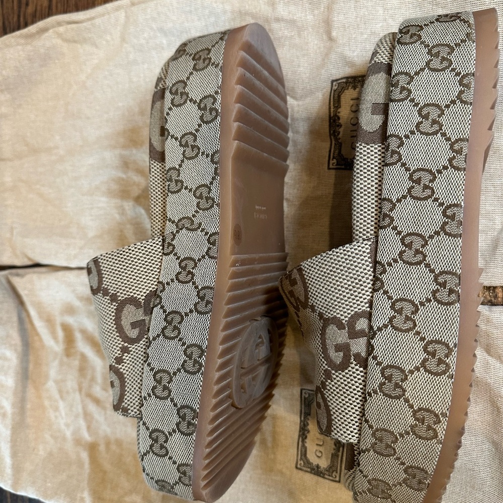 Gucci Monogram Slide Sandals - image 3